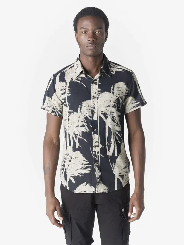 KOROSHI KOROSHI Košulja  svijetlosiva / crna