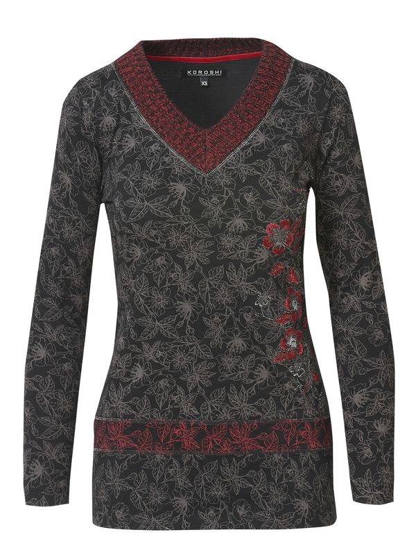 KOROSHI KOROSHI Majica  crvena / crna / srebro