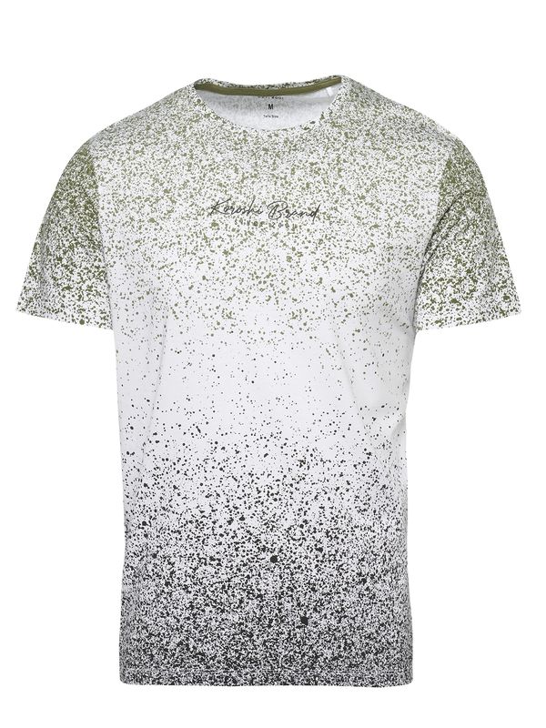 KOROSHI KOROSHI Majica  kaki / crna / bijela