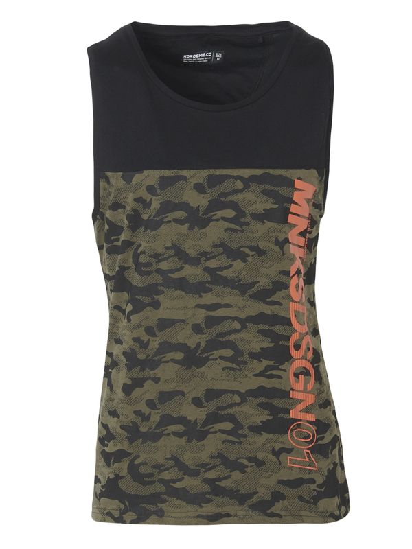 KOROSHI KOROSHI Majica  kaki / koraljna / crna