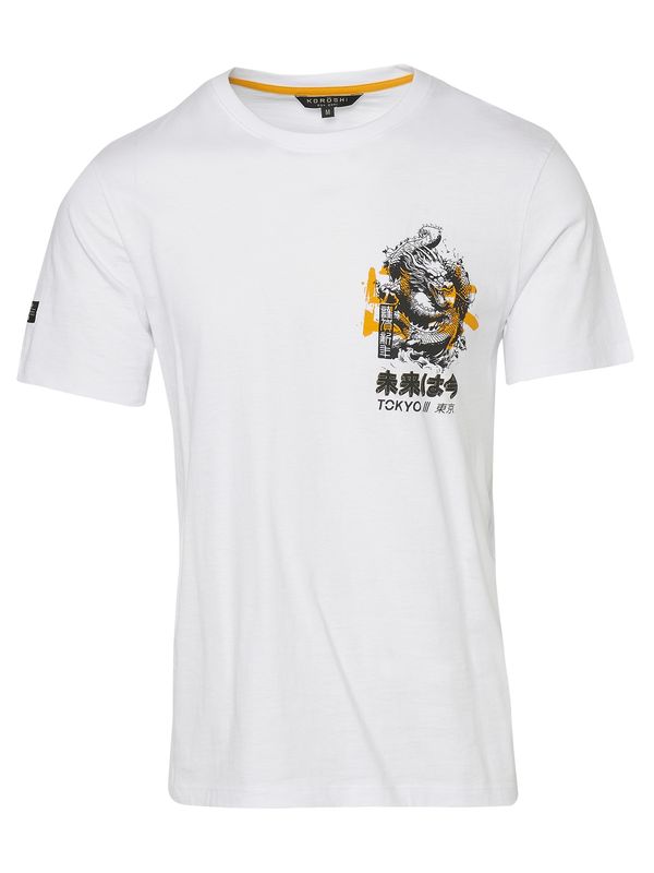 KOROSHI KOROSHI Majica  narančasta / crna / bijela