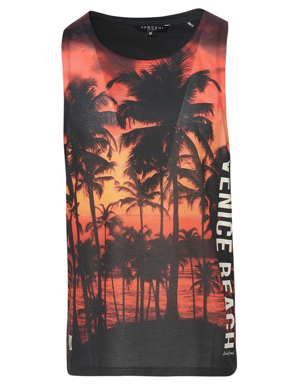 KOROSHI KOROSHI Majica  narančasta / koraljna / crna / bijela