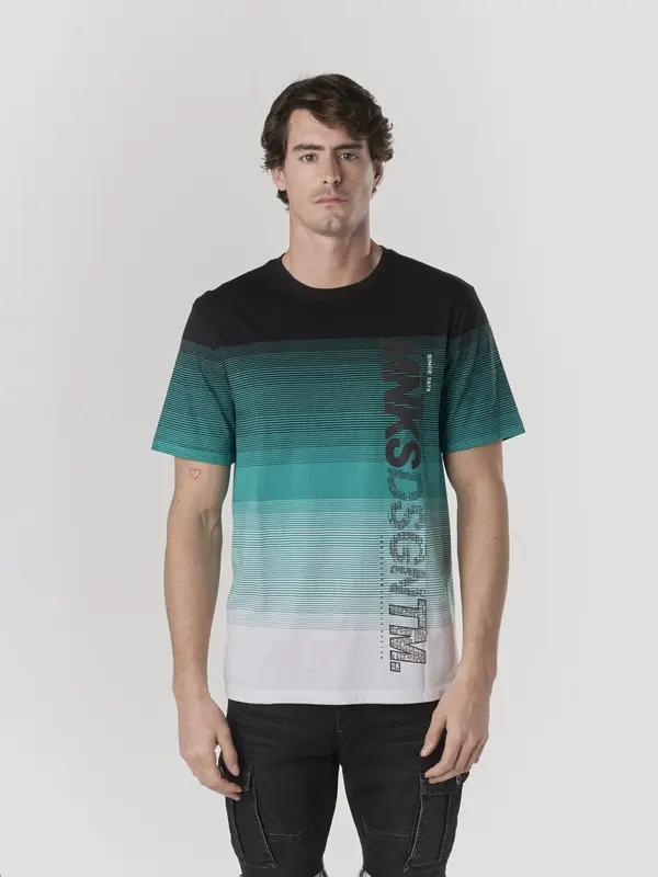 KOROSHI KOROSHI Majica  petrol / menta / crna / bijela