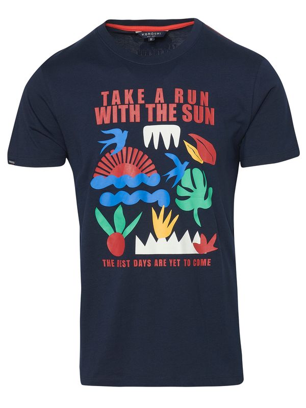 KOROSHI KOROSHI Majica  plava / mornarsko plava / crvena / bijela