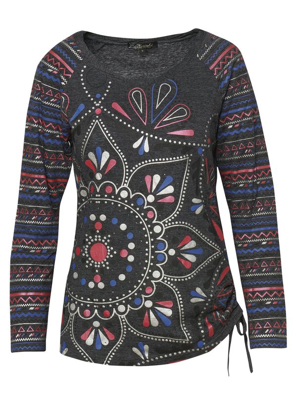 KOROSHI KOROSHI Majica  tamno plava / antracit siva / tamno crvena / bijela