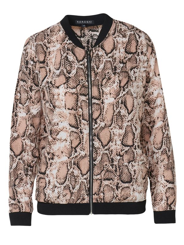 KOROSHI KOROSHI Prijelazna jakna  bež / sivkasto bež / crna