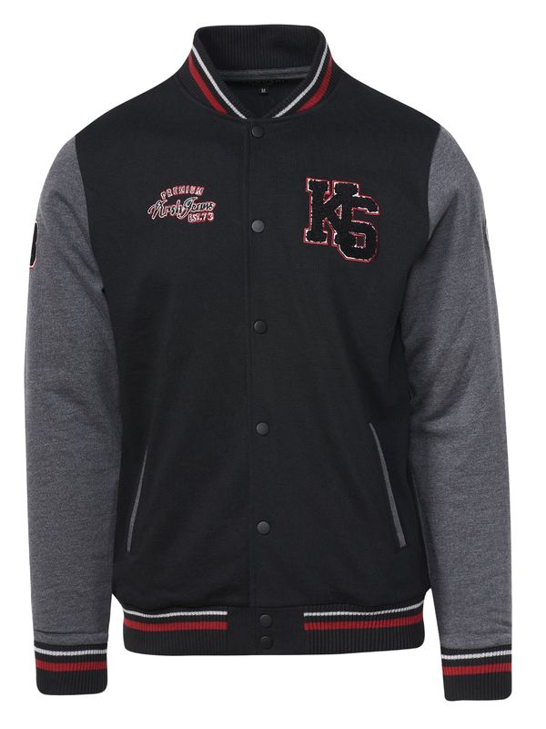 KOROSHI KOROSHI Prijelazna jakna  siva melange / crvena / crna / bijela