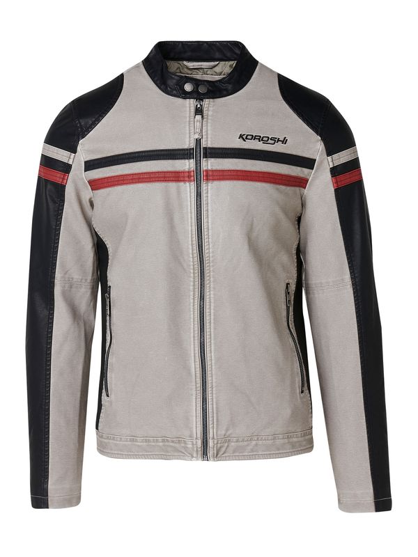 KOROSHI KOROSHI Prijelazna jakna  tamno crvena / crna / prljavo bijela