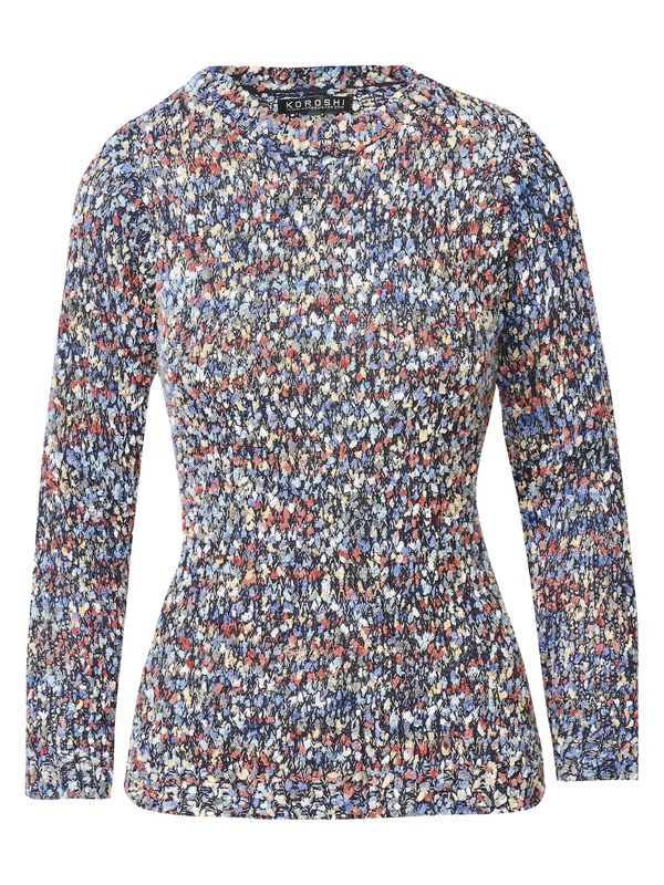 KOROSHI KOROSHI Pulover  boja pijeska / plava / svijetloplava / smeđa / bijela