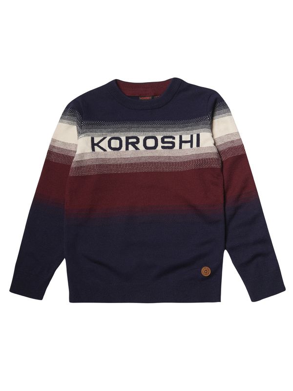 KOROSHI KOROSHI Pulover  mornarsko plava / bordo / crna / bijela