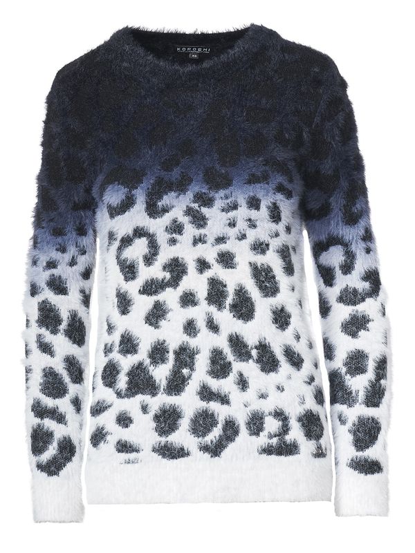 KOROSHI KOROSHI Pulover  mornarsko plava / crna / bijela