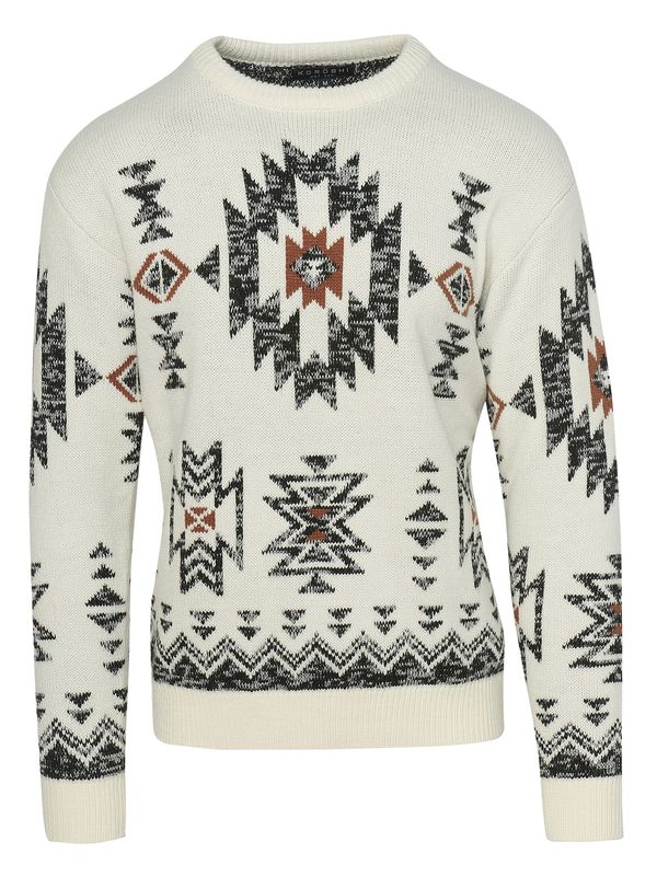 KOROSHI KOROSHI Pulover  smeđa / crna / prljavo bijela