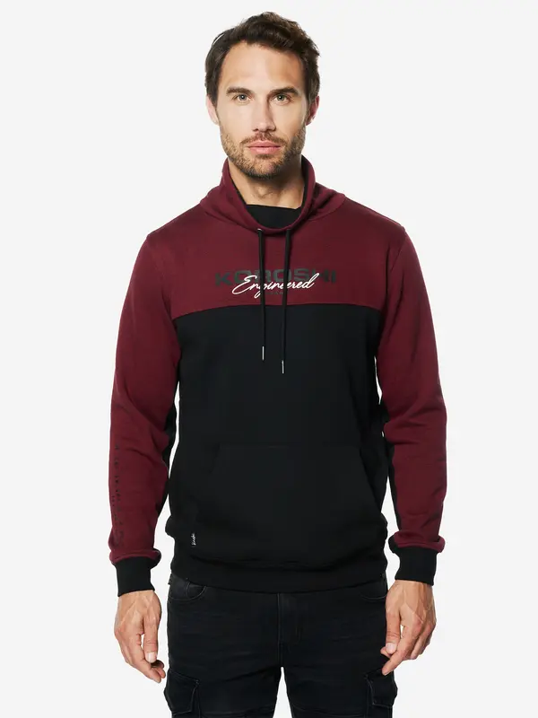 KOROSHI KOROSHI Sweater majica  antracit siva / bordo / crna / bijela