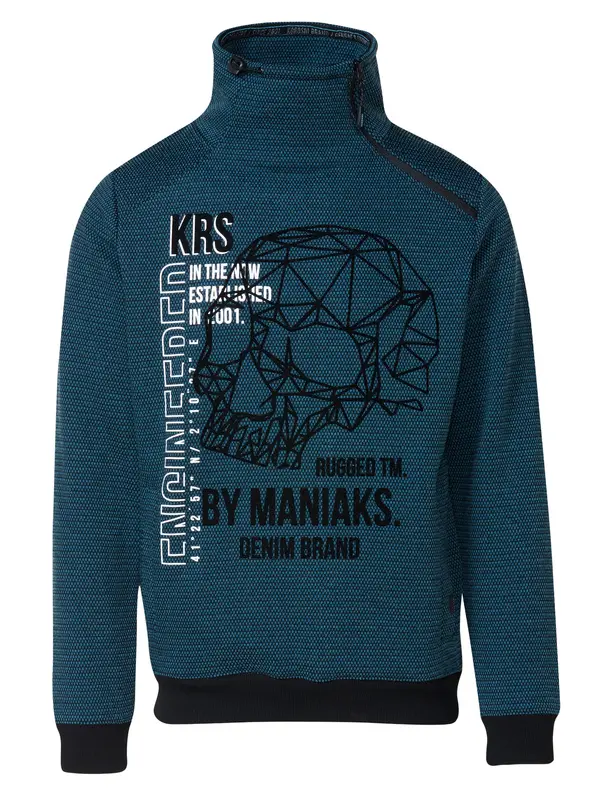 KOROSHI KOROSHI Sweater majica  indigo / crna / bijela