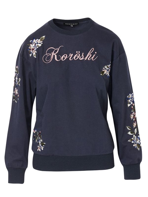 KOROSHI KOROSHI Sweater majica  indigo / roza