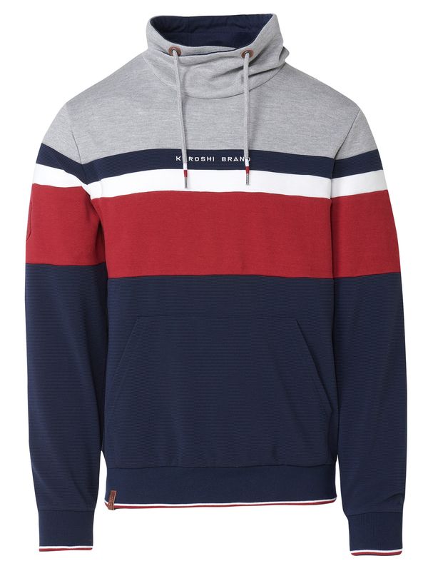 KOROSHI KOROSHI Sweater majica  mornarsko plava / svijetlosiva / crvena / bijela