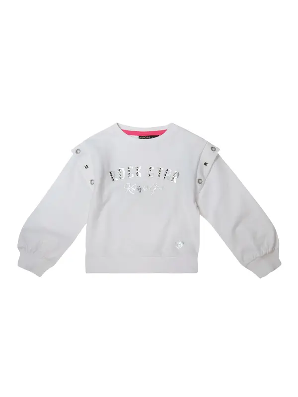 KOROSHI KOROSHI Sweater majica  srebro / bijela