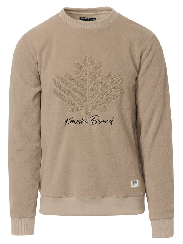 KOROSHI KOROSHI Sweater majica  toplo smeđa / crna