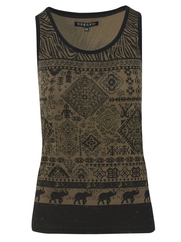 KOROSHI KOROSHI Top  kaki / crna