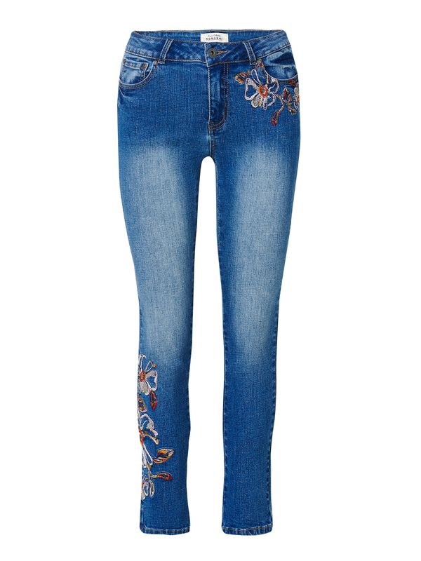 KOROSHI KOROSHI Traperice  ecru/prljavo bijela / plavi traper / narančasta / rubin crvena