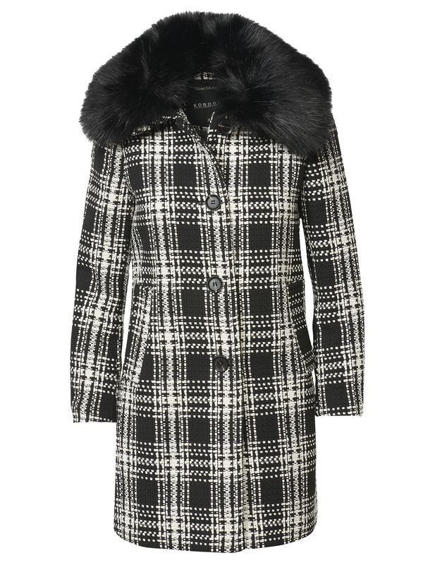 KOROSHI KOROSHI Zimski kaput  crna / bijela