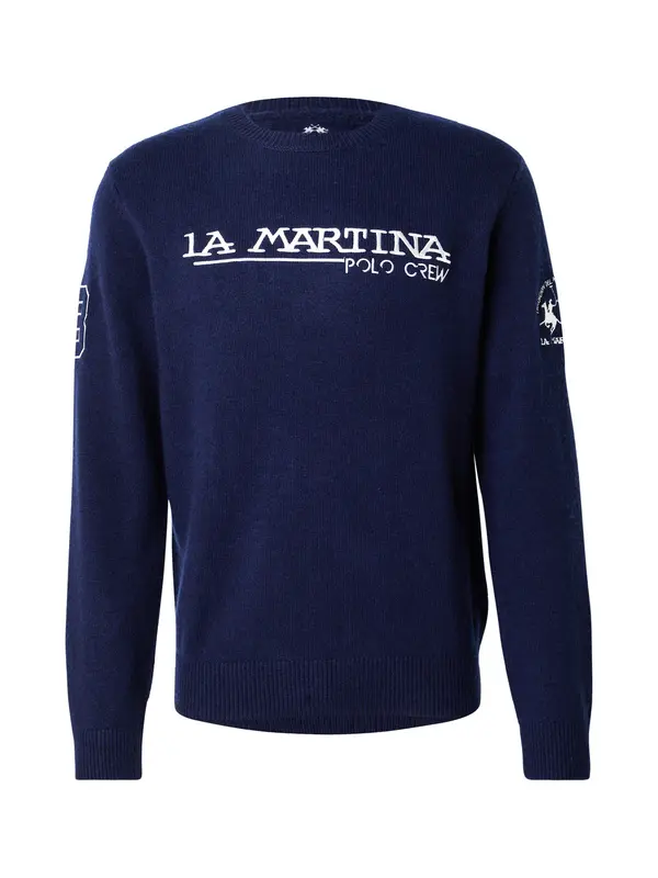 La Martina La Martina Pulover  mornarsko plava / bijela