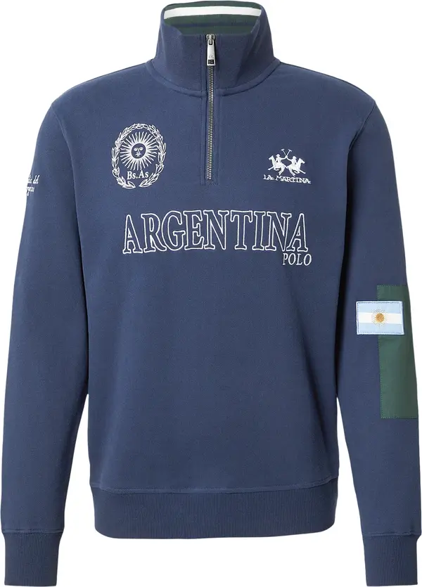 La Martina La Martina Sweater majica  mornarsko plava / svijetloplava / zelena / bijela