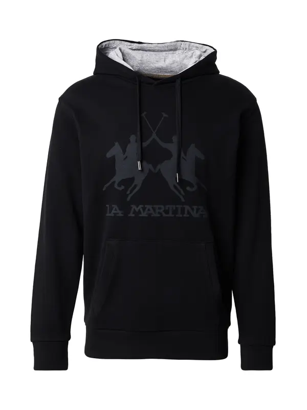 La Martina La Martina Sweater majica  tamo siva / crna