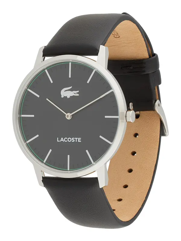 LACOSTE LACOSTE Analogni sat 'Crocorigin'  crna / srebro