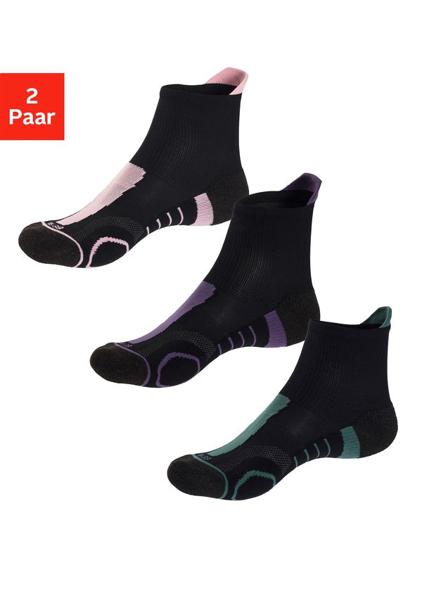 LASCANA ACTIVE LASCANA ACTIVE Sportske čarape  zelena / tamno ljubičasta / roza