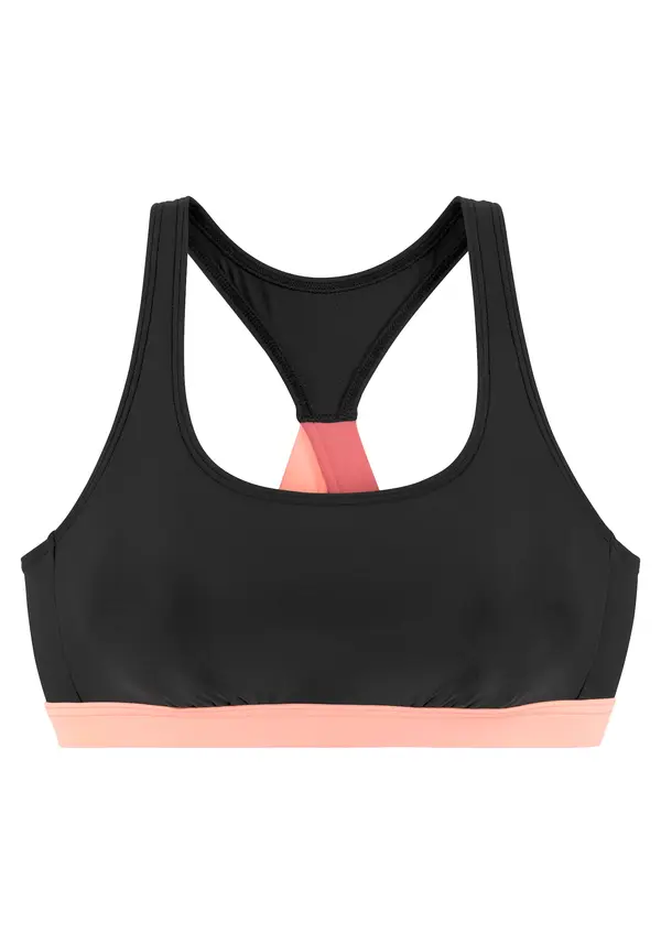 LASCANA ACTIVE LASCANA ACTIVE Sportski bikini gornji dio  pastelno roza / crna