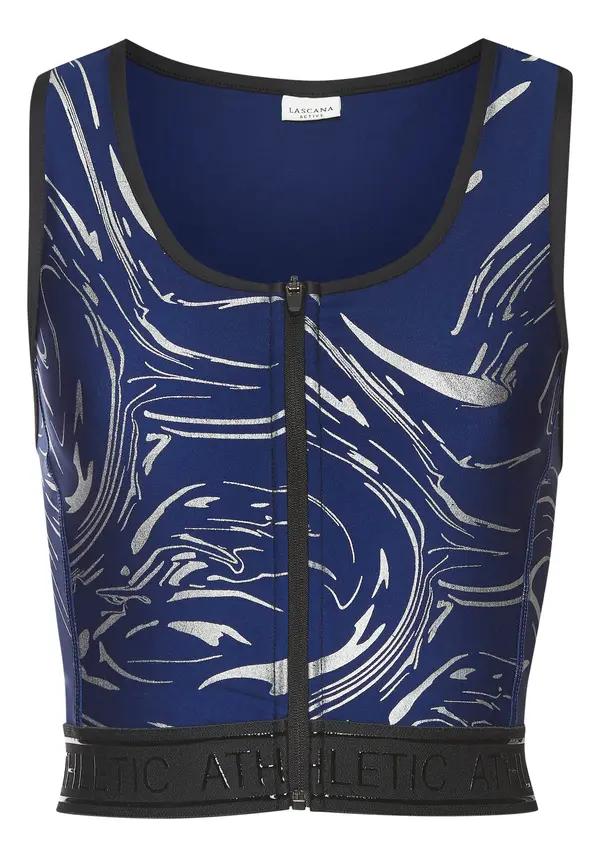 LASCANA ACTIVE LASCANA ACTIVE Sportski top  mornarsko plava / srebro