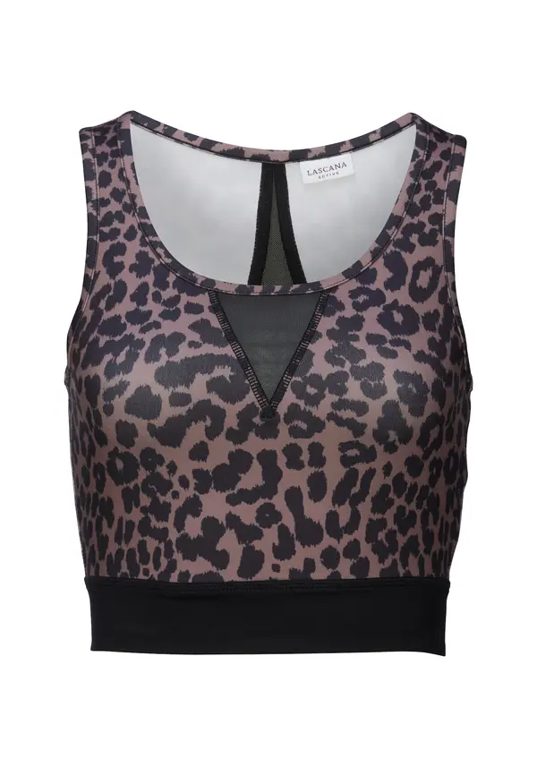 LASCANA ACTIVE LASCANA ACTIVE Sportski top  smeđa / crna