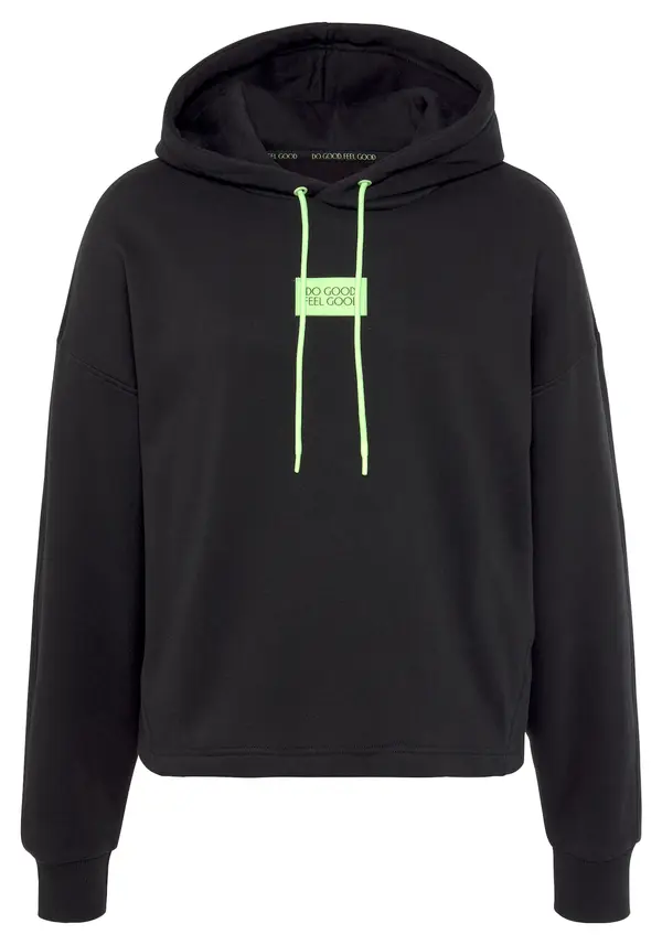 LASCANA ACTIVE LASCANA ACTIVE Sweater majica  neonsko zelena / crna