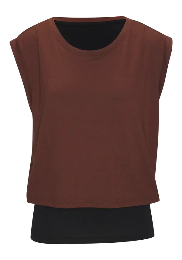 LASCANA ACTIVE LASCANA ACTIVE Top  bež / smeđa / crna