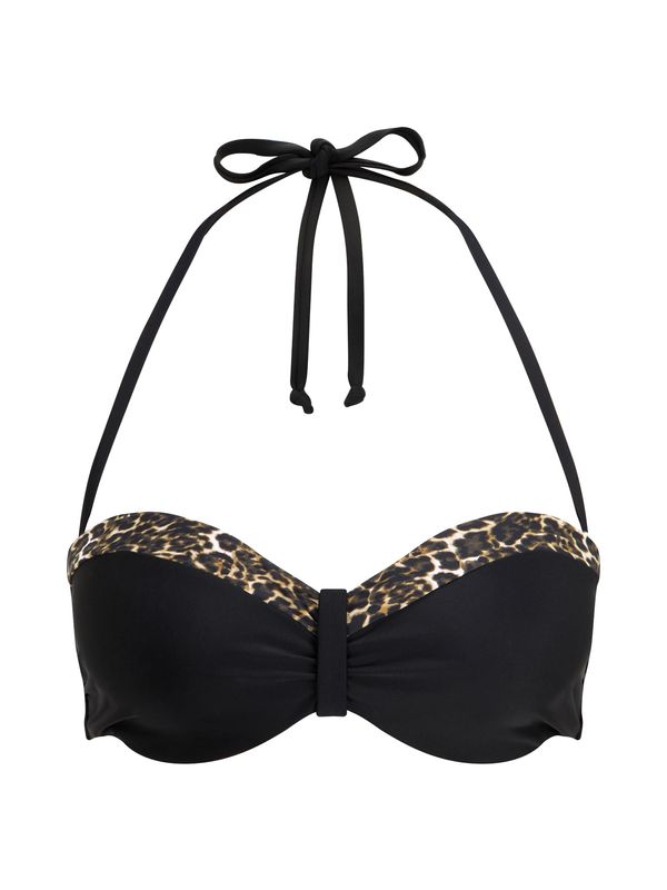 LASCANA LASCANA Bikini gornji dio 'Adele'  sivkasto bež / smeđa / tamno smeđa / crna