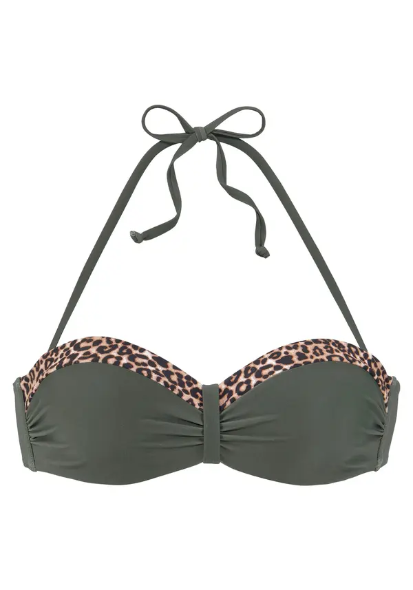 LASCANA LASCANA Bikini gornji dio  bež / zlatna / tamno zelena / crna