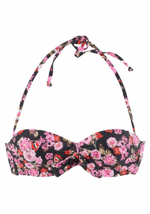 LASCANA LASCANA Bikini gornji dio 'Blümli'  roza / crna