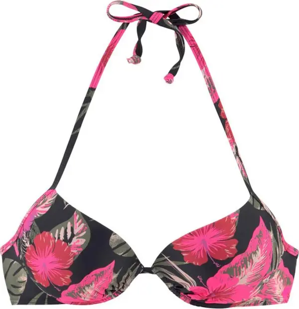 LASCANA LASCANA Bikini gornji dio 'Elsa'  zelena / roza / crvena / crna