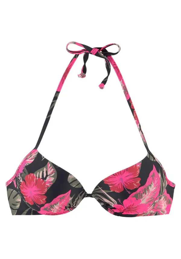 LASCANA LASCANA Bikini gornji dio 'Elsa'  zelena / roza / crvena / crna