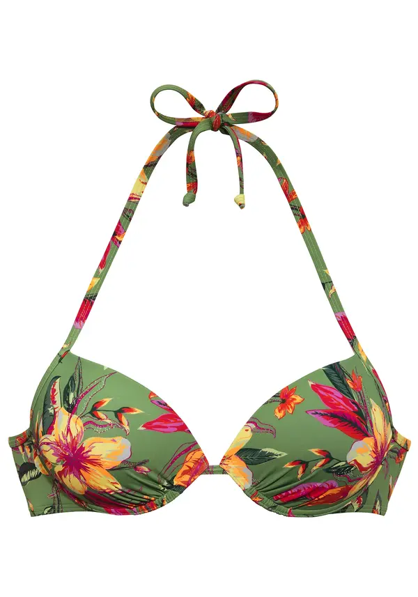 LASCANA LASCANA Bikini gornji dio 'Malia'  žuta / zelena / roza
