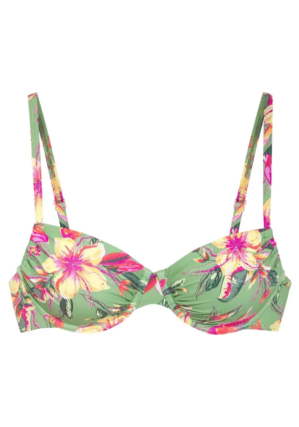 LASCANA LASCANA Bikini gornji dio  svijetlozelena / tamno zelena / svijetlonarančasta / fuksija