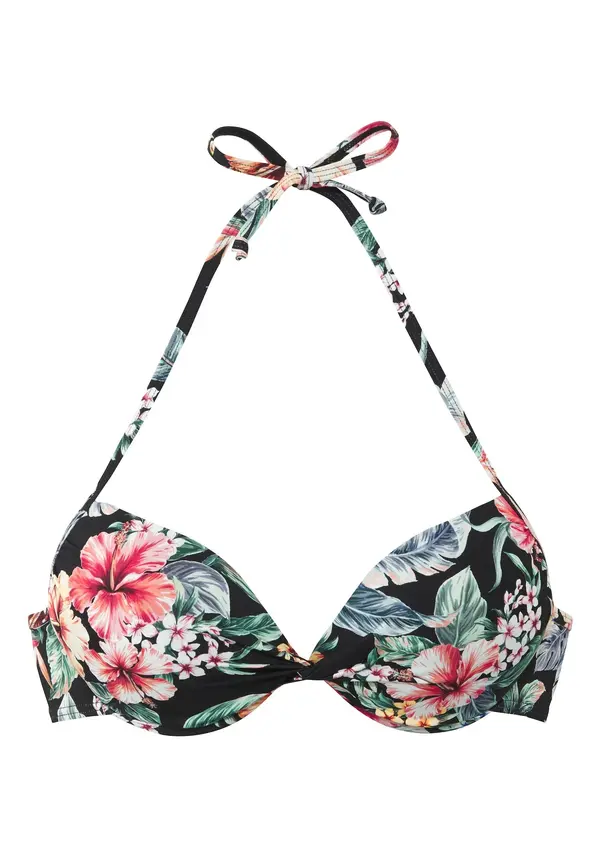 LASCANA LASCANA Bikini gornji dio  zelena / crvena / crna