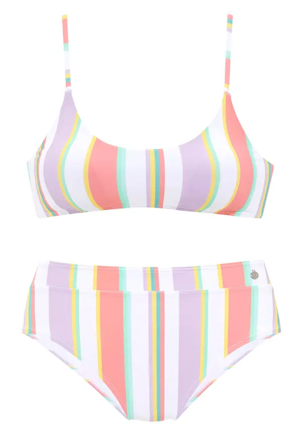 LASCANA LASCANA Bikini  svijetlozelena / pastelno ljubičasta / svijetloljubičasta / koraljna