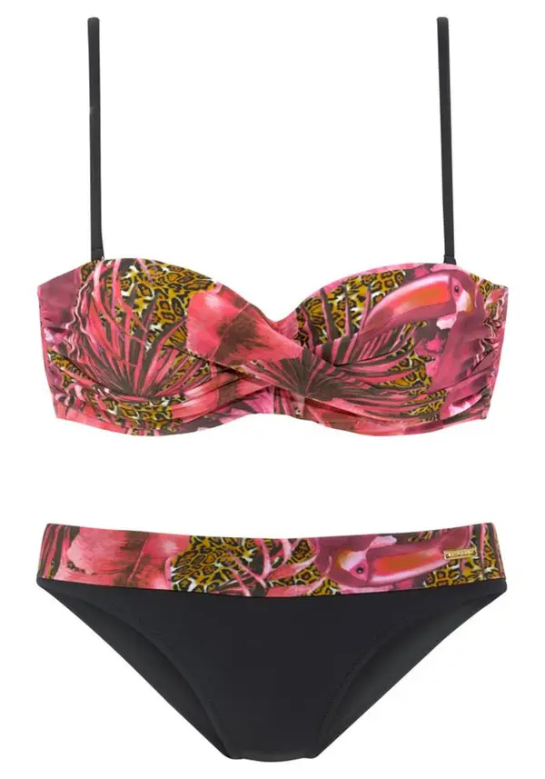 LASCANA LASCANA Bikini  zelena / roza / vatreno crvena / crna