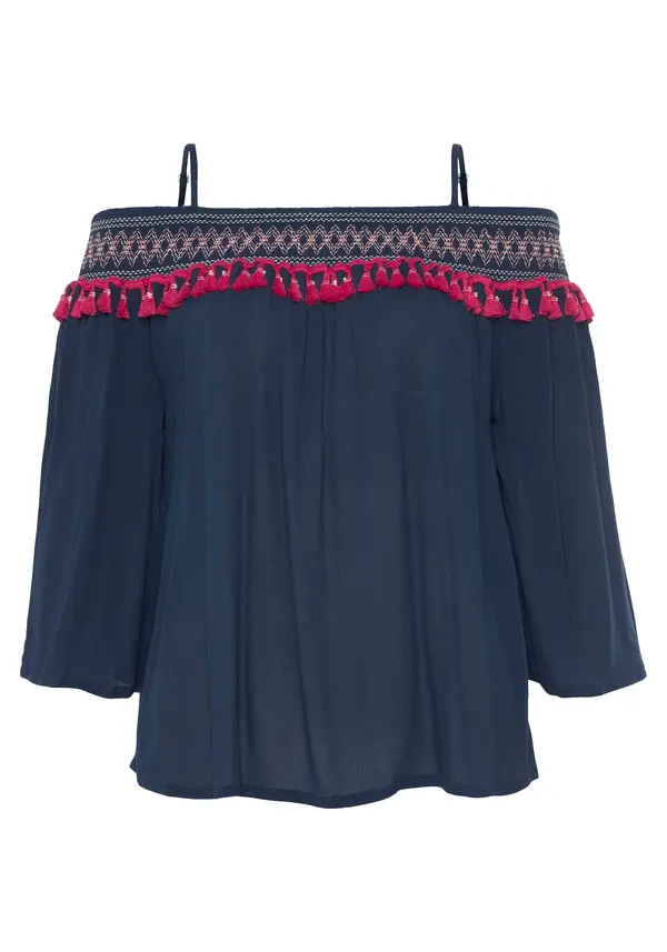 LASCANA LASCANA Bluza  boja pijeska / mornarsko plava / roza / magenta