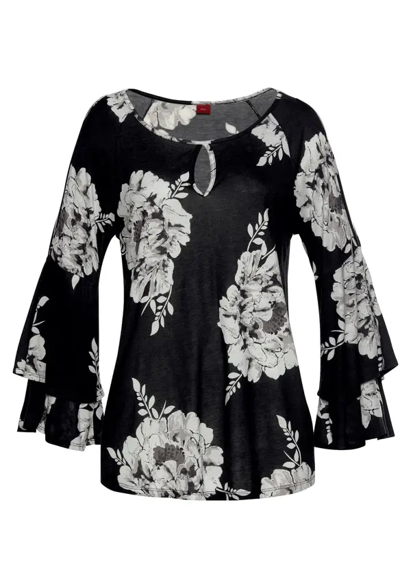 LASCANA LASCANA Bluza  crna / bijela