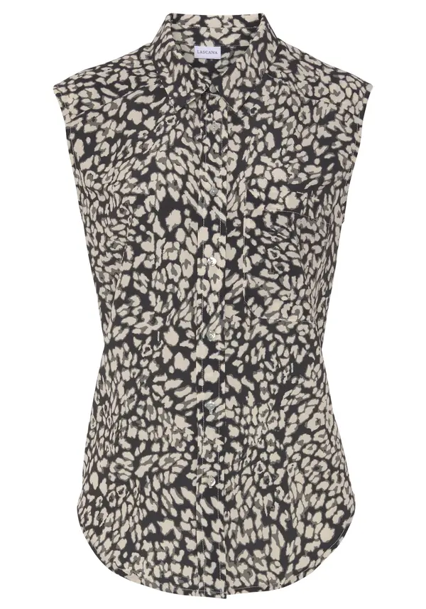 LASCANA LASCANA Bluza  ecru/prljavo bijela / moka smeđa / crna