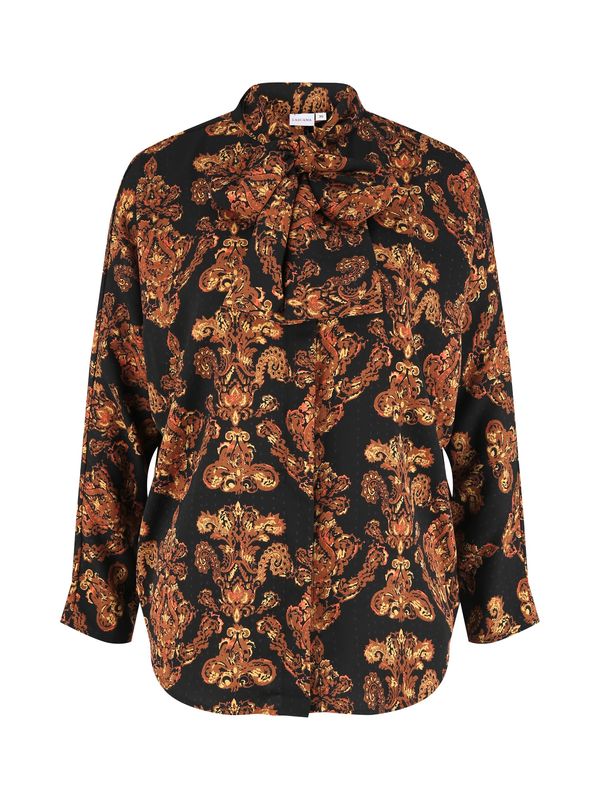 LASCANA LASCANA Bluza  hrđavo smeđa / tamo žuta / crna