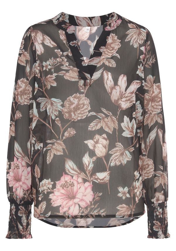 LASCANA LASCANA Bluza  kraljevski zelena / pastelno roza